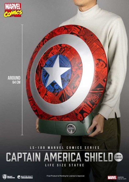 Marvel Comics PVC Captain America Schild Lebensgroße Statue 64 cm