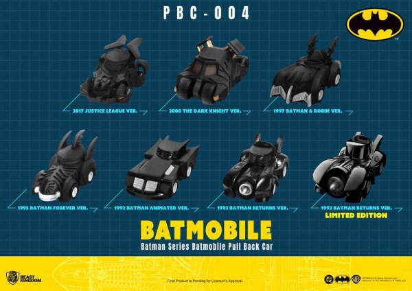 Batman Pull Back Car Series 6er-Pack Reibungsautos Blind Box