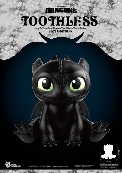 Drachen Sparschwein Piggy Vinyl Ohnezahn 30 cm