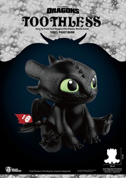 Drachen Sparschwein Piggy Vinyl Ohnezahn 30 cm