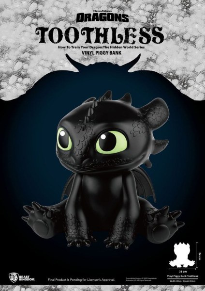 Drachen Sparschwein Piggy Vinyl Ohnezahn 30 cm