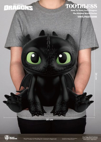 Drachen Sparschwein Piggy Vinyl Ohnezahn 30 cm