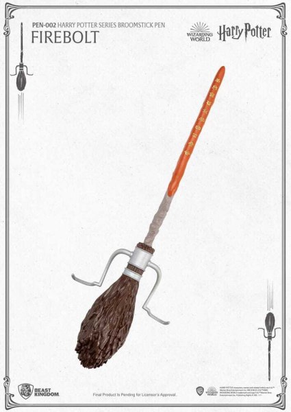 Harry Potter Kugelschreiber mit fliegendem Besen und Feuerblitz, 29 cm