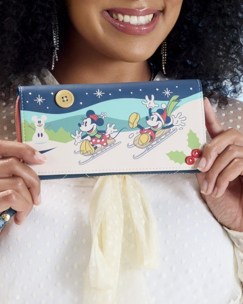 MICKEY UND MINNIE URLAUBS-GELDBÖRSE MIT KLAPPE - DISNEY LOUNGEFLY