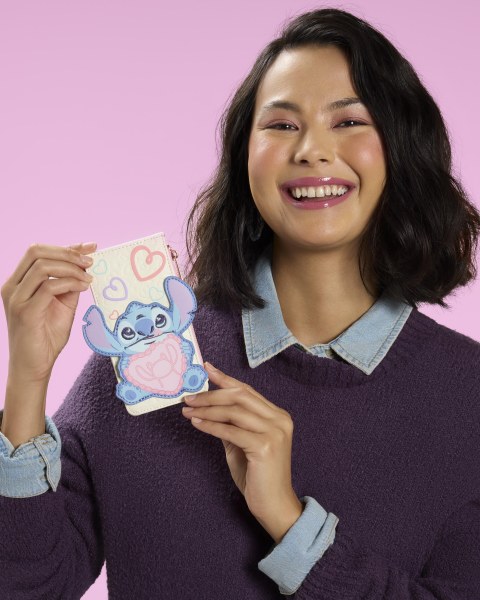 STITCH & ENGEL BE MINE GROSSER KARTENHALTER - DISNEY LOUNGEFLY