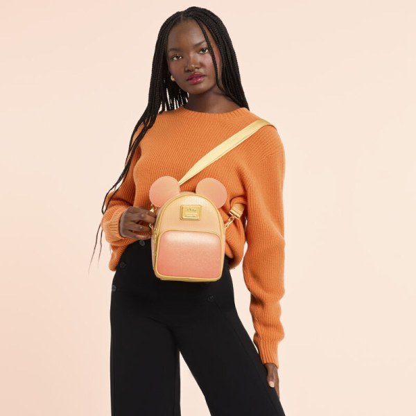 Mickey Maus Glitzer-Pailletten Mini-Rucksack und Umhängetasche zum Umklappen - DISNEY LOUNGEFLY