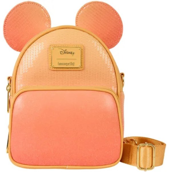 Mickey Maus Glitzer-Pailletten Mini-Rucksack und Umhängetasche zum Umklappen - DISNEY LOUNGEFLY