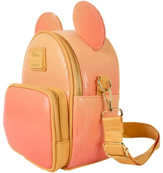 Mickey Maus Glitzer-Pailletten Mini-Rucksack und Umhängetasche zum Umklappen - DISNEY LOUNGEFLY