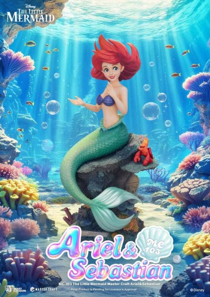 Die Kleine Meerjungfrau Mastercraft Ariel & Sebastian Figur 42 cm - DISNEY MASTERCRAFT