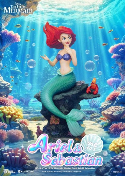 Die Kleine Meerjungfrau Mastercraft Ariel & Sebastian Figur 42 cm - DISNEY MASTERCRAFT