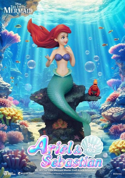 Die Kleine Meerjungfrau Mastercraft Ariel & Sebastian Figur 42 cm - DISNEY MASTERCRAFT