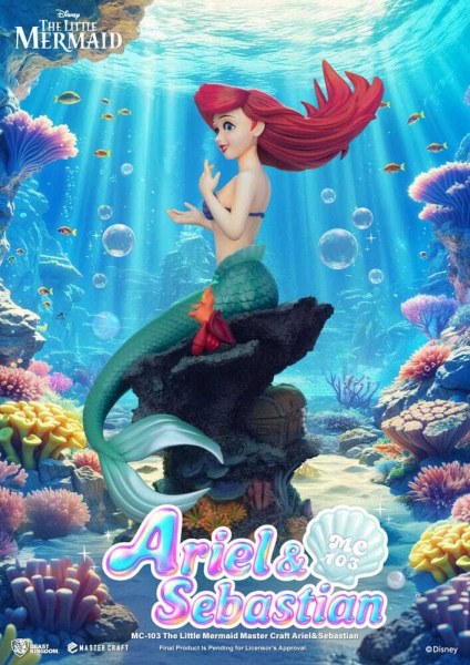 Die Kleine Meerjungfrau Mastercraft Ariel & Sebastian Figur 42 cm - DISNEY MASTERCRAFT