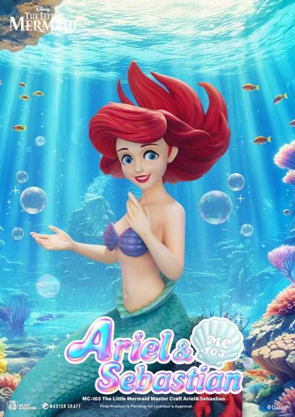 Die Kleine Meerjungfrau Mastercraft Ariel & Sebastian Figur 42 cm - DISNEY MASTERCRAFT