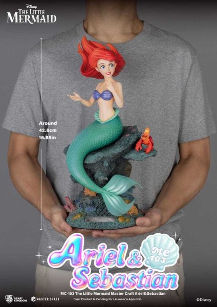 Die Kleine Meerjungfrau Mastercraft Ariel & Sebastian Figur 42 cm - DISNEY MASTERCRAFT