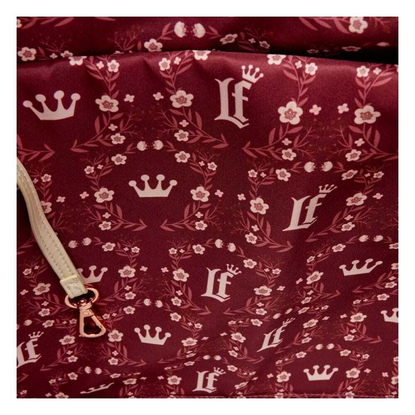 Loungefly schultertasche mit figuralem cremefarbenem und rotem Blumenmuster