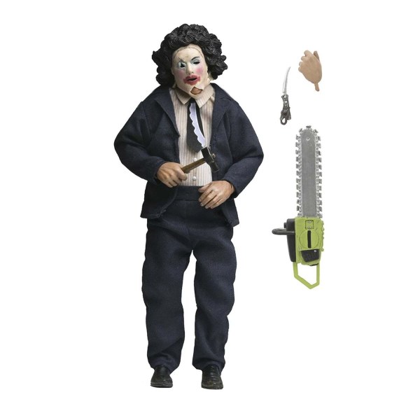 TEXAS CHAINSAW MASSACRE – 20 cm große, bekleidete Figur – Leatherface mit Pretty Woman Maske in Fensterbox