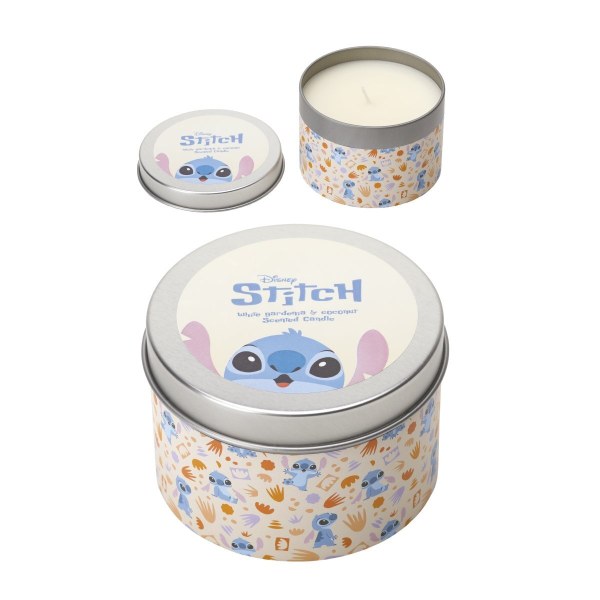 Stitch Metallkerze, weiß mit Gardenie und Kokosnuss – Disney Lilo & Stitch