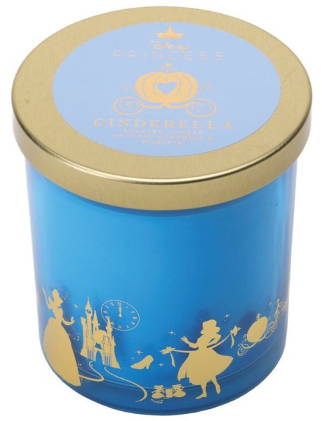Disney Aschenputtel Glaskerze mit Deckel, Gardenie & Kürbis