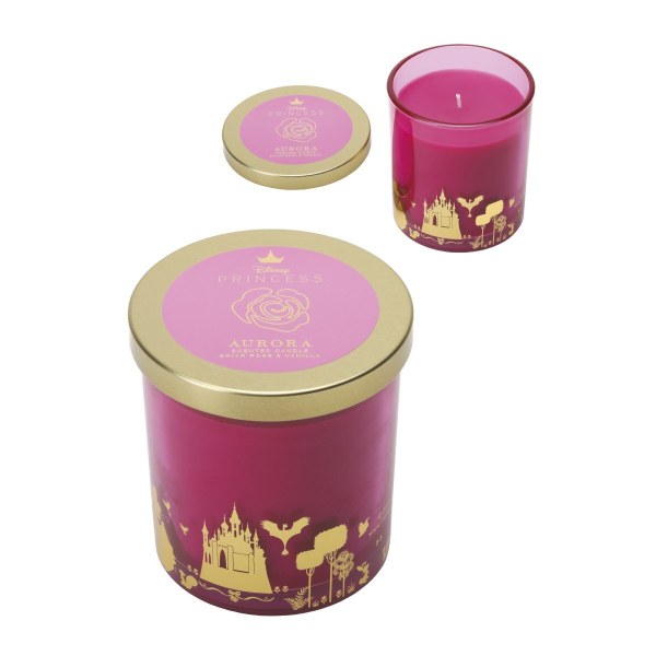 Glaskerze mit Deckel – Disney Dornröschen, Wildrose & Vanille