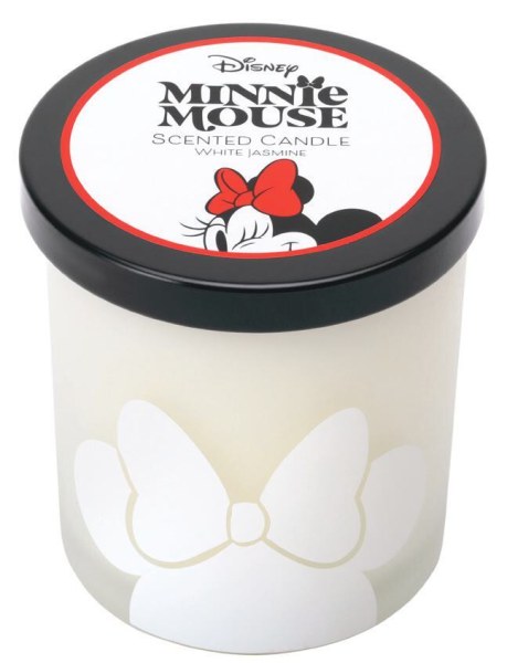 Disney-Glaskerze mit Deckel, Minnie Maus, Weißer Jasmin