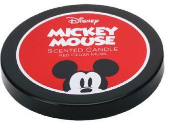 Disney-Glaskerze mit Deckel, Mickey Maus, Rotzeder-Moschus