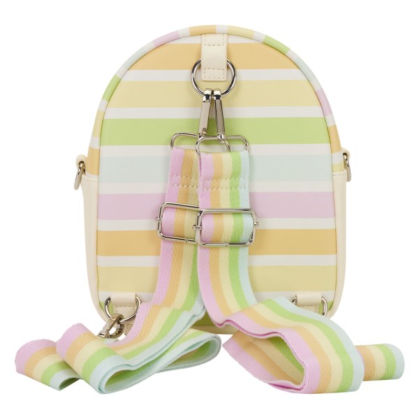 MICKEY UND SEINE FREUNDE REGENBOGENSTREIFEN VERWANDELBARER MINI-RUCKSACK & UMHÄNGETASCHE- DISNEY LOUNGEFLY