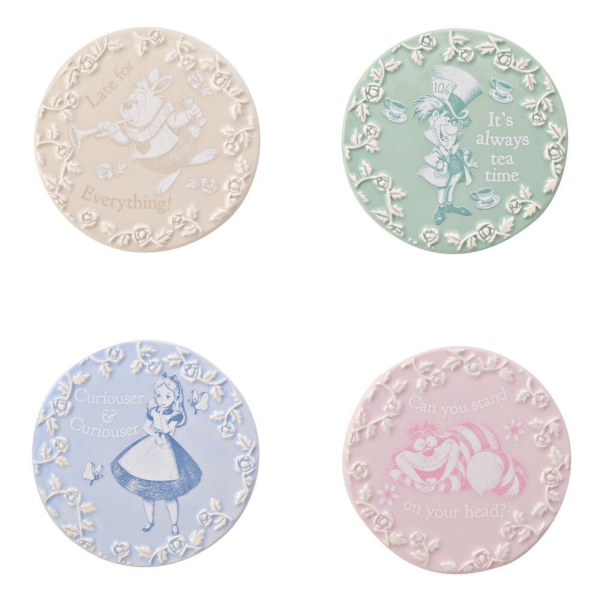 Set mit 4 Disney Alice im Wunderland Untersetzern