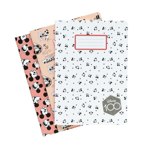 3er-Pack A5 MICKEY MAUS Notizbücher zum 100. Jubiläum - Disney