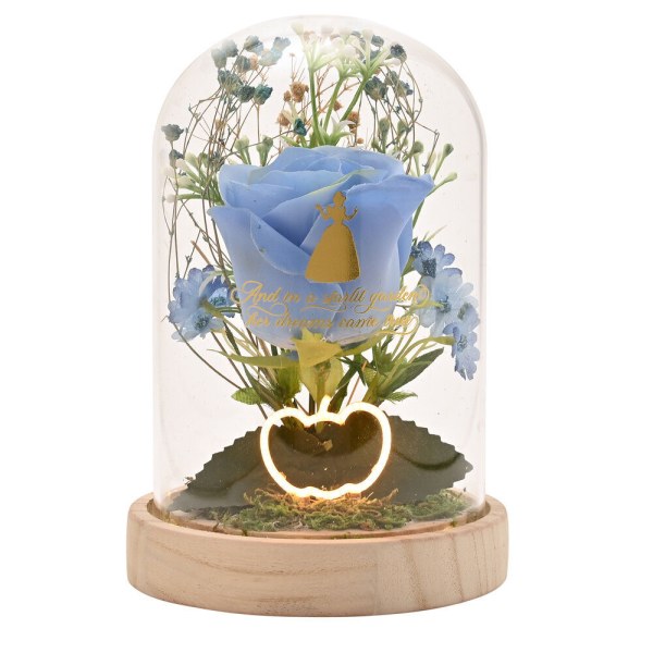 Dekorative, beleuchtete Aschenputtel -Glasglocke – Disney Pastellprinzessin