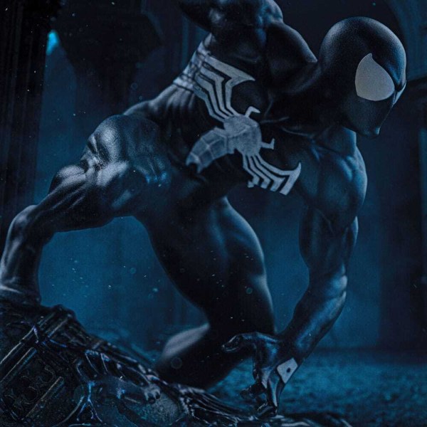 Spider-Man Kostüm im Art Scale Stil, schwarz, 20 cm – Iron Studios Marvel