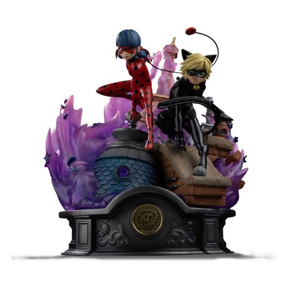 Art Scale Deluxe Lady Bug und Cat Noir, signierte Edition, 23 cm – Iron Studios Miraculous