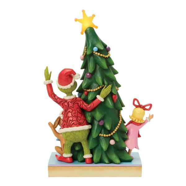 Grinch, Cindy und Max lugen aus dem LED-Baum hervor – JIM SHORE GRINCH