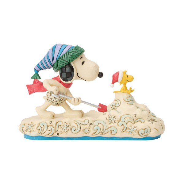 Snoopy schaufelt Schnee mit Woodstock – Erdnüsse