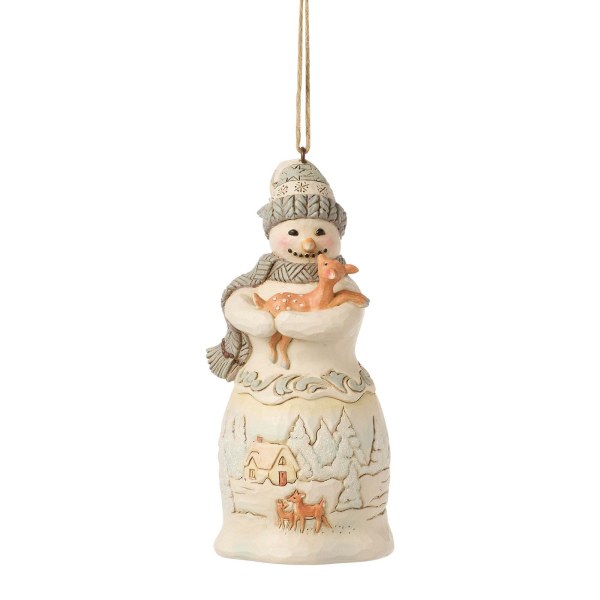 Hängender Schneemann aus weißem Waldmotiv - Heartwood Creek