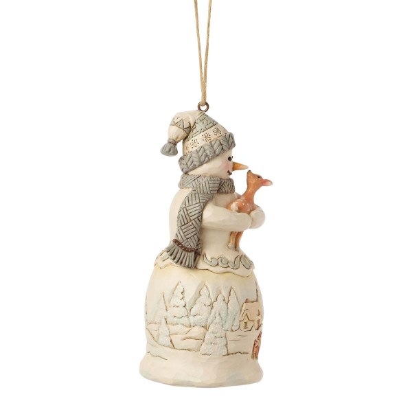 Hängender Schneemann aus weißem Waldmotiv - Heartwood Creek
