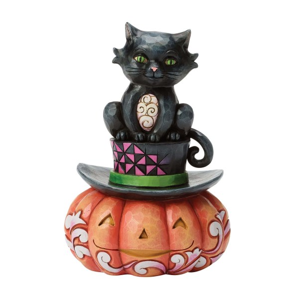 Schwarze Katze sitzt auf einem Hut - HEARTWOOD CREEK
