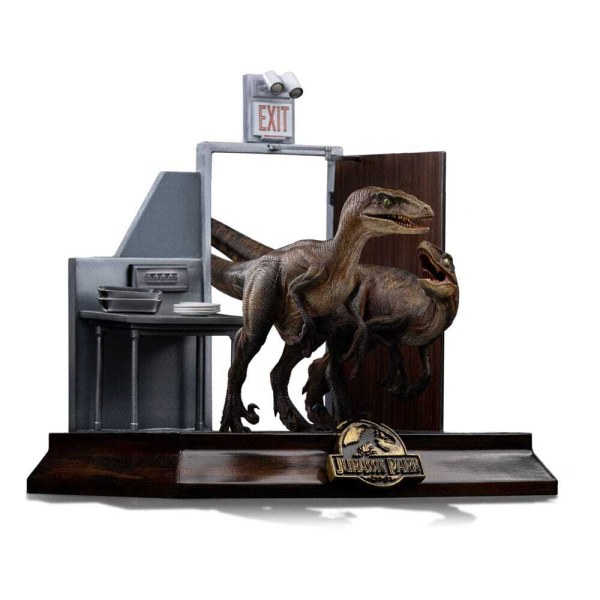 Art Scale Raptoren an der Küchentür 28 cm - Iron Studios Jurassic Park