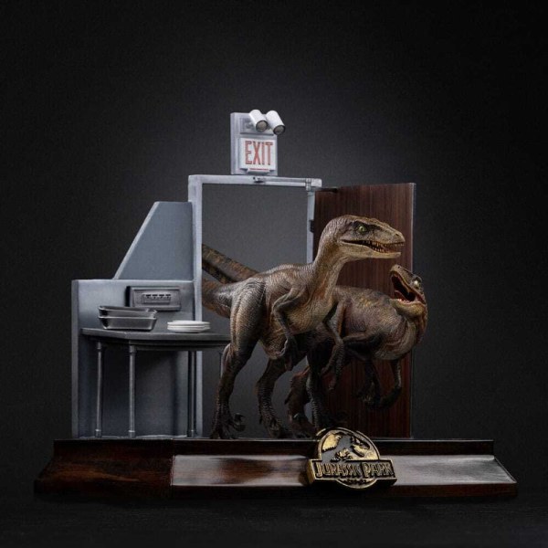 Art Scale Raptoren an der Küchentür 28 cm - Iron Studios Jurassic Park