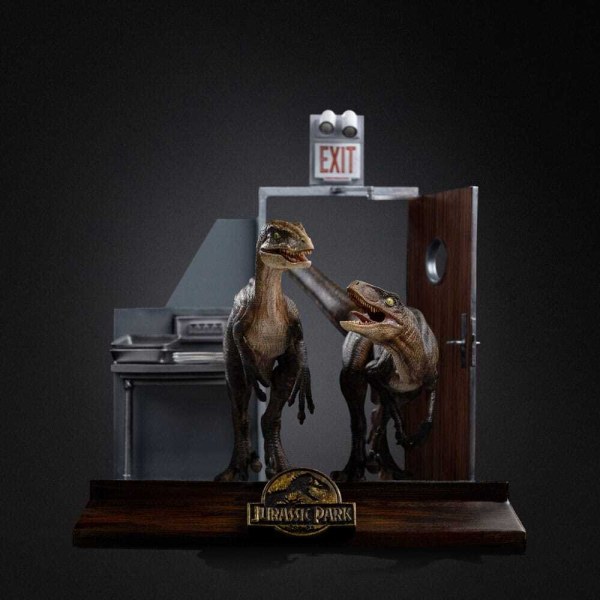 Art Scale Raptoren an der Küchentür 28 cm - Iron Studios Jurassic Park