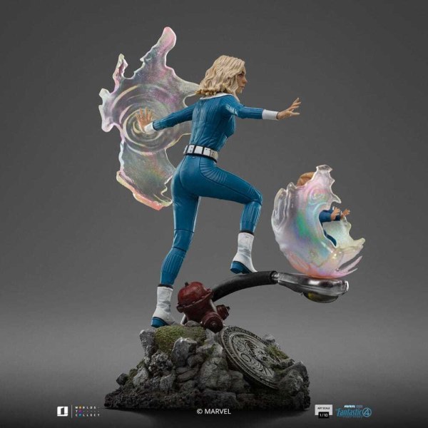 Fantastic Four-Statuette im Maßstab 1:10, Art Scale: Unsichtbare Frau und Franklin, 28 cm