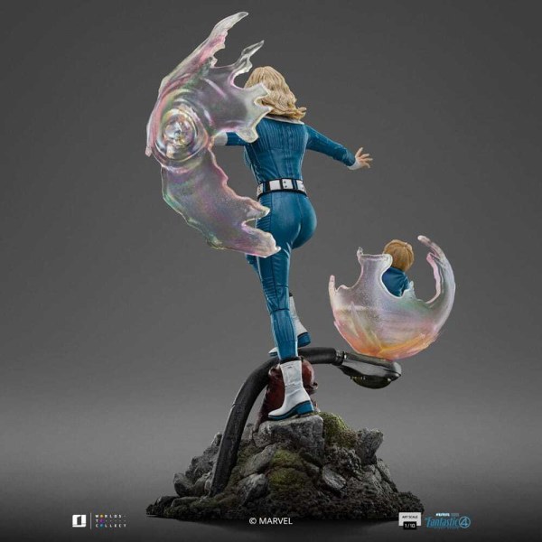 Fantastic Four-Statuette im Maßstab 1:10, Art Scale: Unsichtbare Frau und Franklin, 28 cm