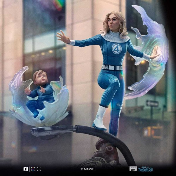Fantastic Four-Statuette im Maßstab 1:10, Art Scale: Unsichtbare Frau und Franklin, 28 cm