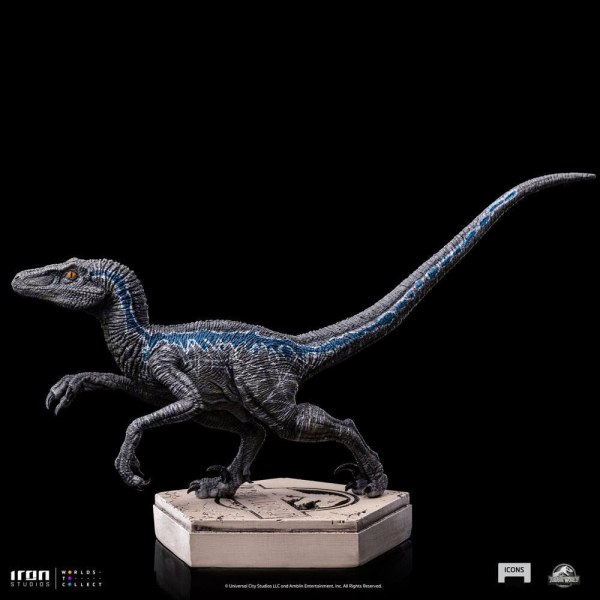 Jurassic World Icons Statuette Velociraptor Blau 9 cm
