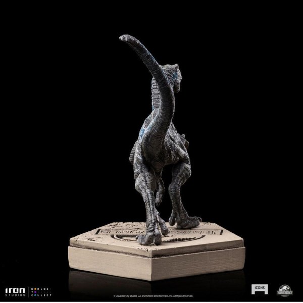 Jurassic World Icons Statuette Velociraptor Blau 9 cm