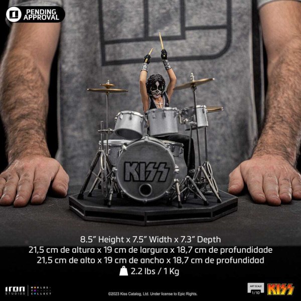 Kuss-Statue, Art Scale 1:10, Peter Criss, limitierte Auflage, 22 cm