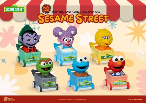 Sesamstraße-Serie Reibungsauto-Überraschungsbox-Korb (6) 5 cm