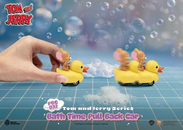 Tom & Jerry Rückziehauto-Serie, 6er-Pack, Reibungsantrieb, Überraschungsbox für die Badewanne