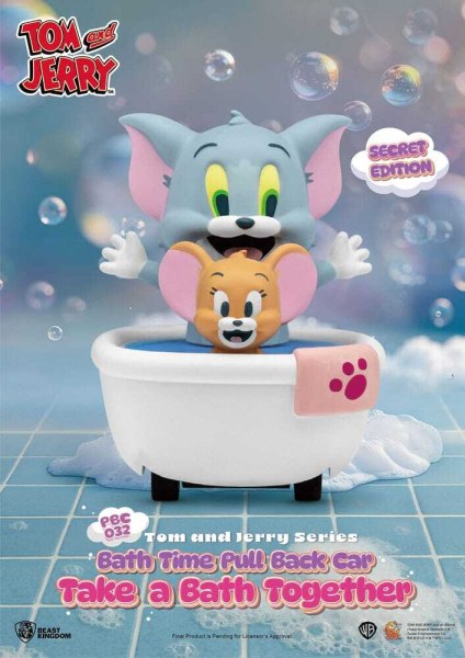 Tom & Jerry Rückziehauto-Serie, 6er-Pack, Reibungsantrieb, Überraschungsbox für die Badewanne