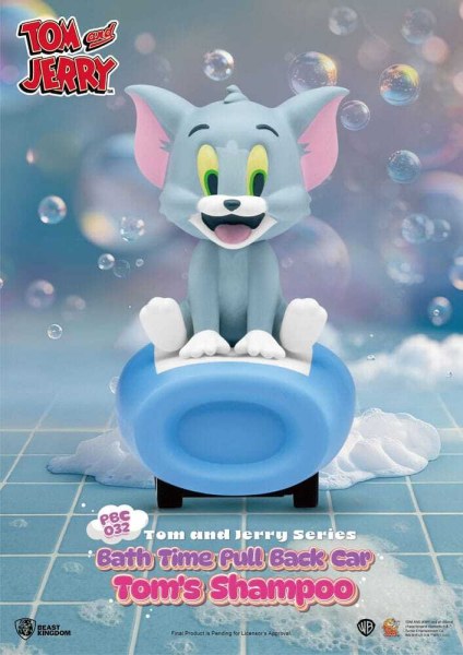 Tom & Jerry Rückziehauto-Serie, 6er-Pack, Reibungsantrieb, Überraschungsbox für die Badewanne