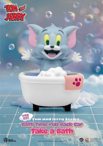 Tom & Jerry Rückziehauto-Serie, 6er-Pack, Reibungsantrieb, Überraschungsbox für die Badewanne